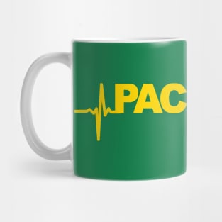 packers heartbeat yellow T-shirt Mug